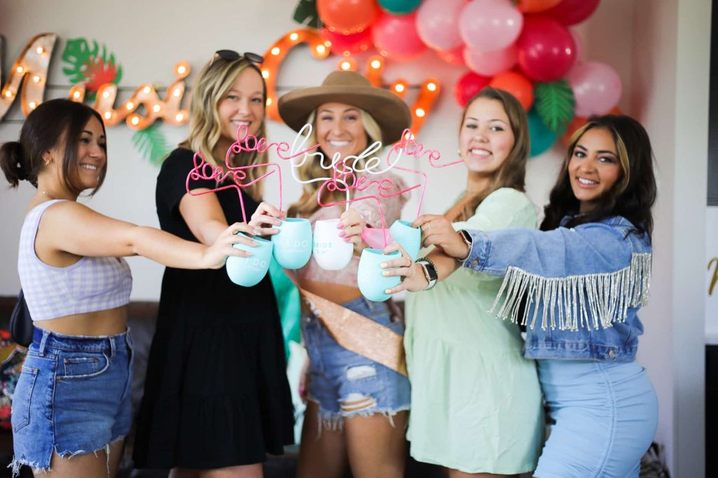 Friends and Bride celebrating Bachelorette Party